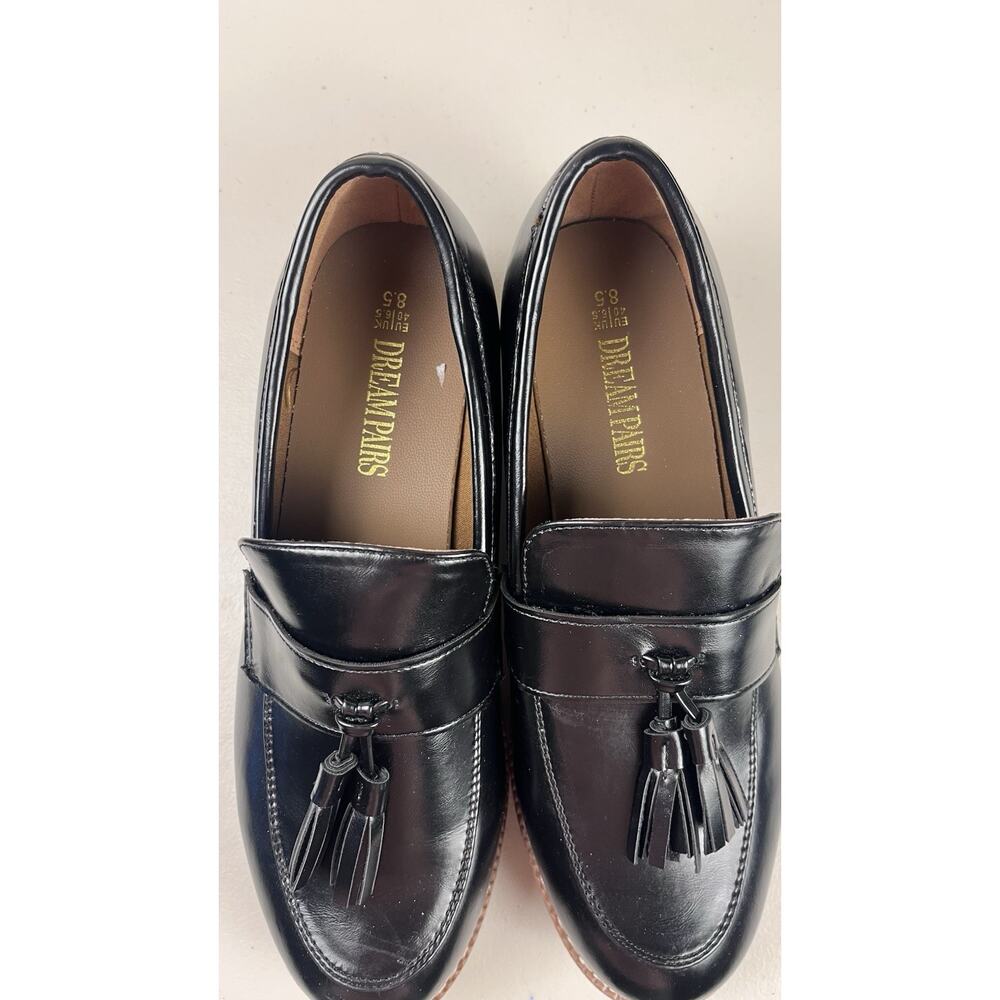 Dream Pairs Women’s Black Tassel Chunky Lug Sole Loafers Size US 8.5 - Picture 4 of 6